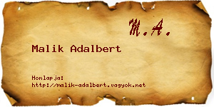 Malik Adalbert névjegykártya