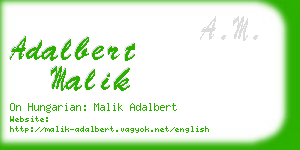 adalbert malik business card
